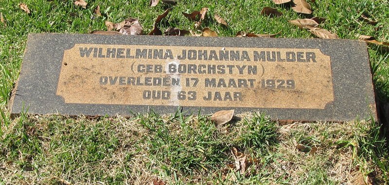 MULDER Wilhelmina Johanna nee BORCHSTYN -1929