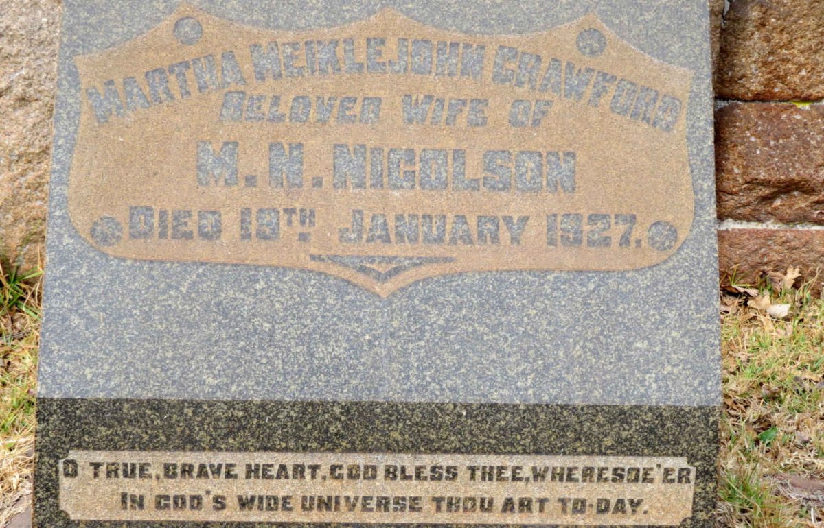 NICOLSON Martha Meiklejohn Crawford -1927