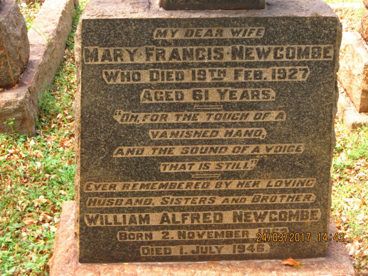 NEWCOMBE William Alfred 1862-1946 &amp; Mary Francis -1927