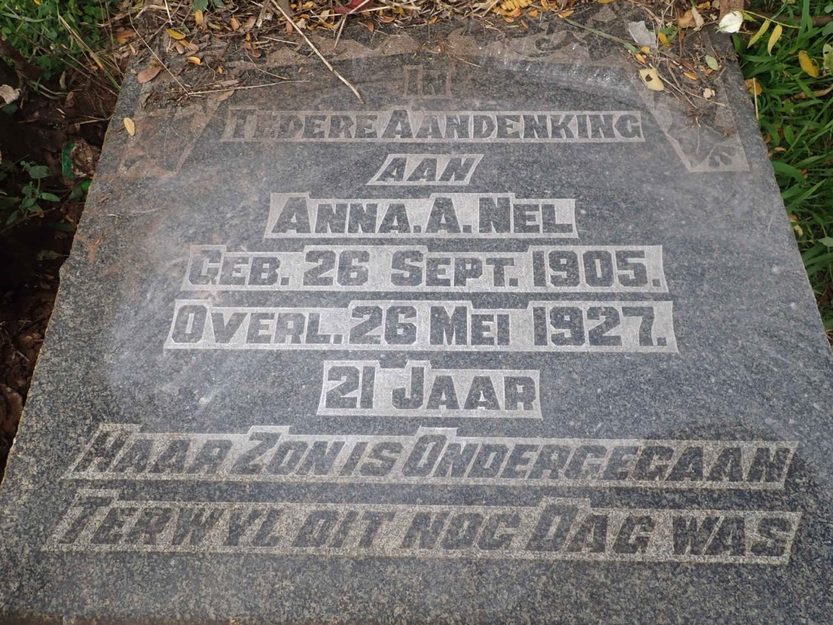 NEL Anna A. 1905-1927