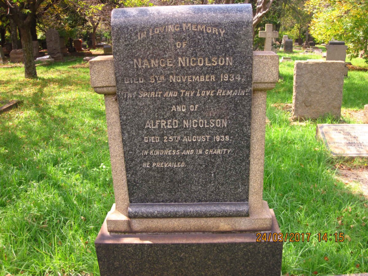 NICOLSON Alfred -1939 :: NICOLSON Nance -1934