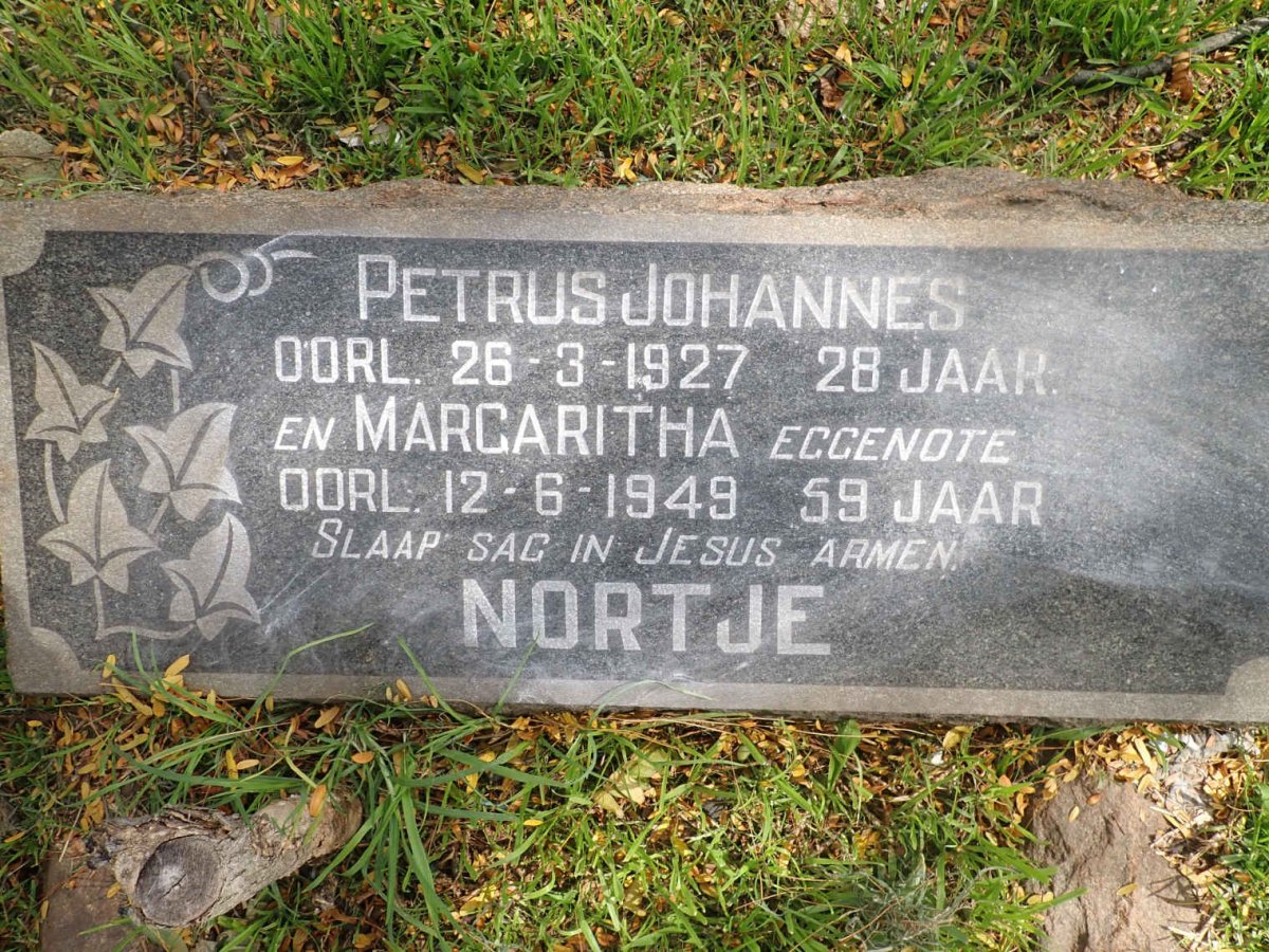 NORTJE Petrus Johannes -1927 &amp; Margaritha -1949