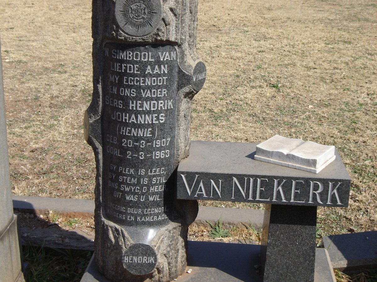 NIEKERK Hendrik Johannes, van 1907-1963