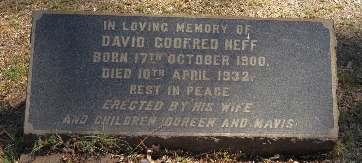 NEFF David Godfred 1900-1932