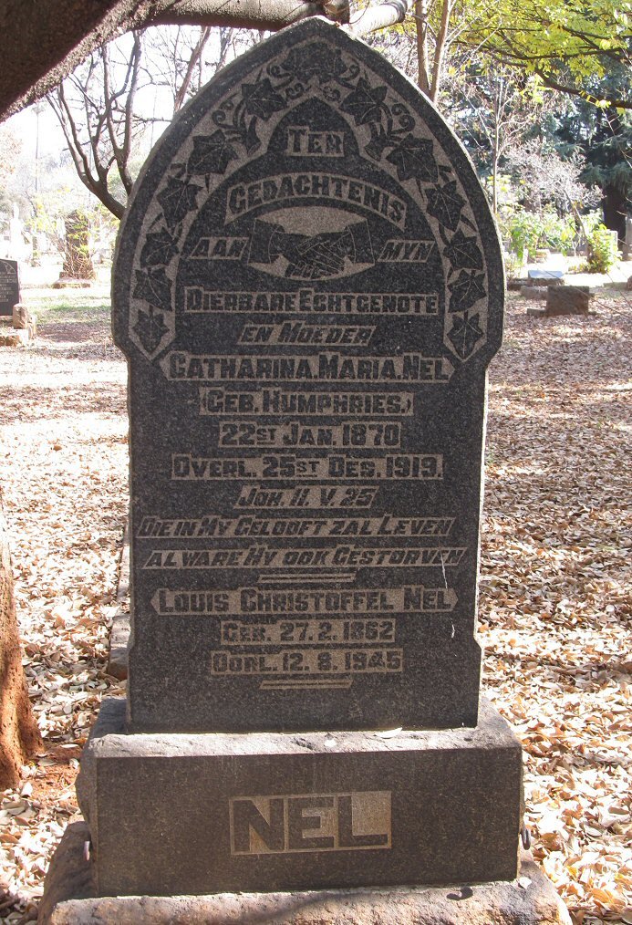 NEL Louis Christoffel 1862-1945 &amp; Catharina Maria HUMPHRIES 1870-1919