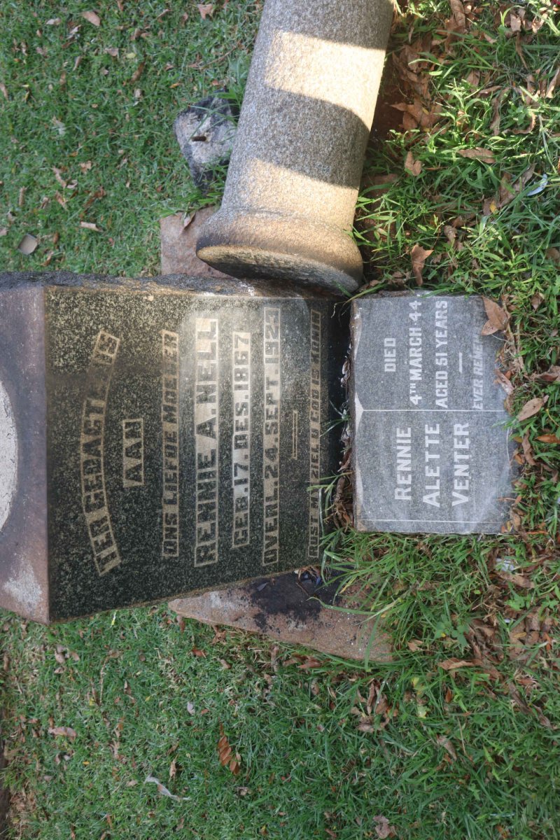 NELL Rennie A. 1867-1923 :: VENTER Rennie Alette -1944