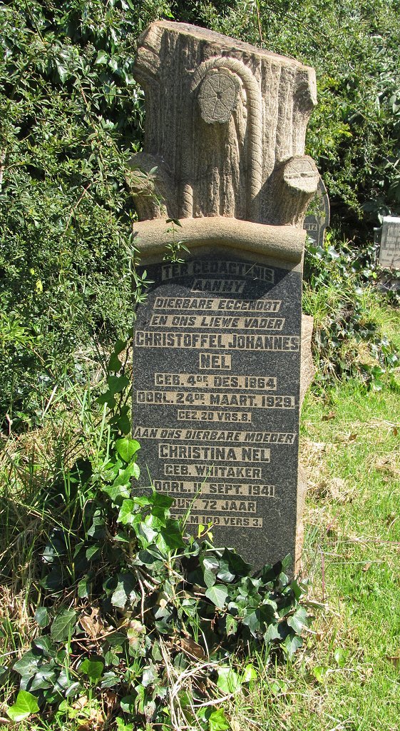 NEL Christoffel Johannes 1864-1929 &amp; Christina WHITAKER -1941