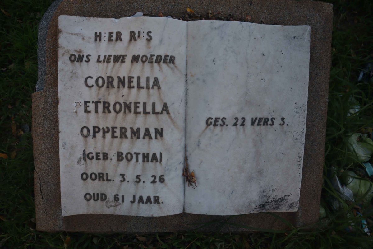 OPPERMAN Cornelia Petronella nee BOTHA -1926