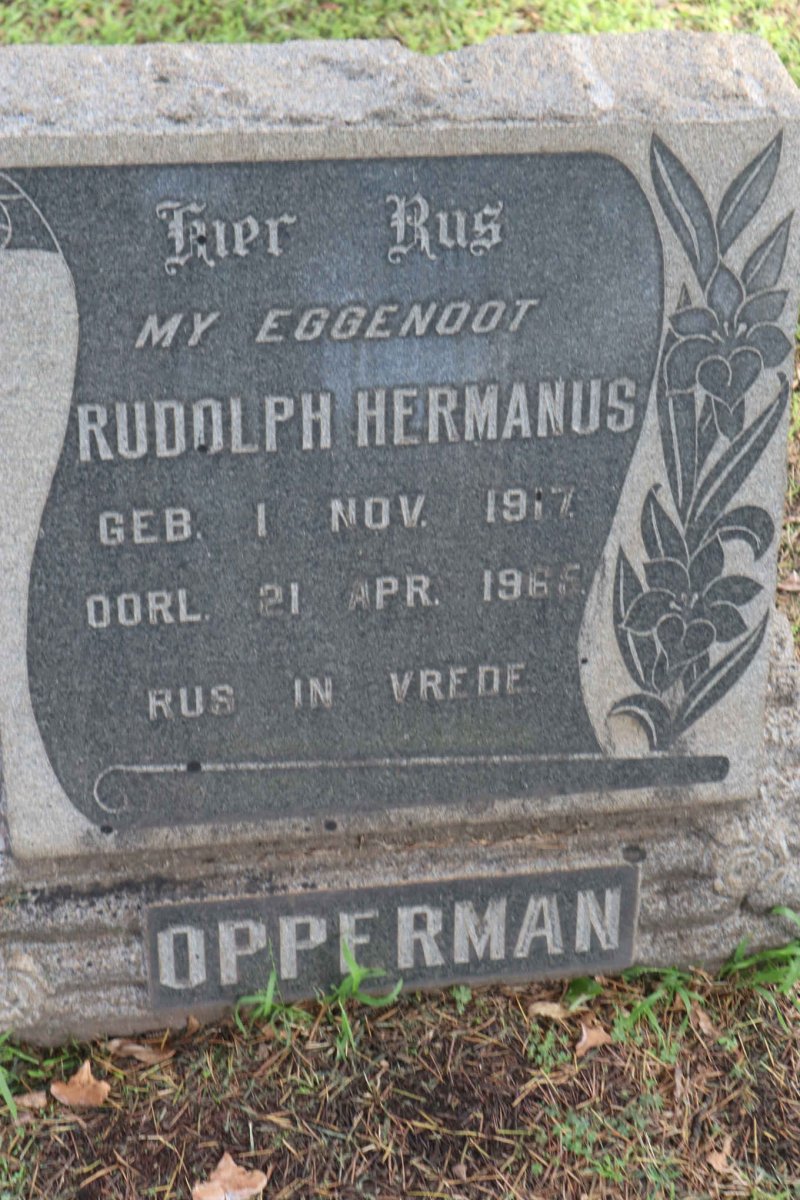 OPPERMAN Rudolph Hermanus 1917-1965