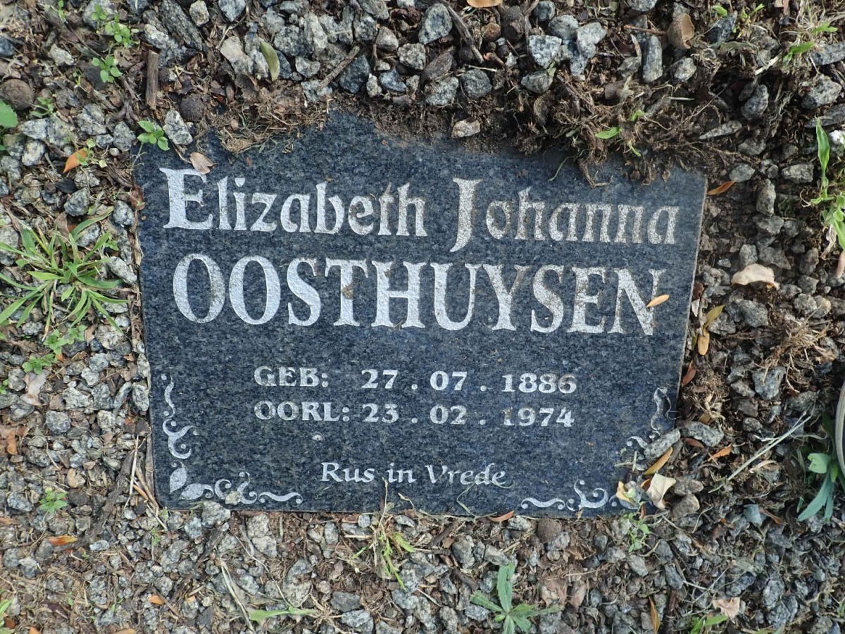OOSTHUIZEN Elizabeth Johanna 1886-1974
