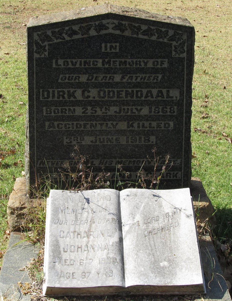 ODENDAAL Dirk C. 1868-1918 &amp; Catherine Johanna -1960