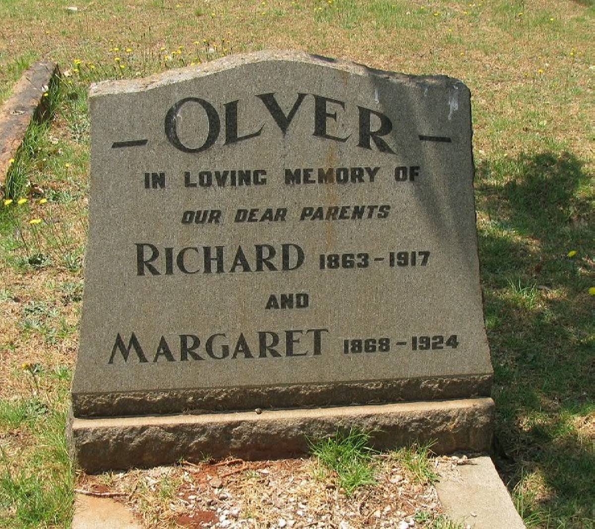 OLVER Richard 1863-1917 &amp; Margaret 1868-1924