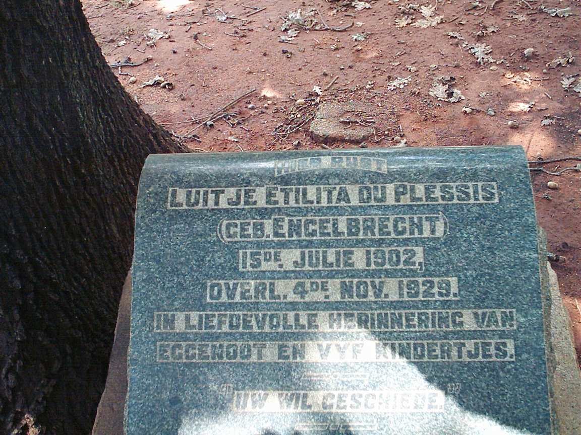 PLESSIS Luitje Etilita, du nee ENGELBRECHT 1902-1929