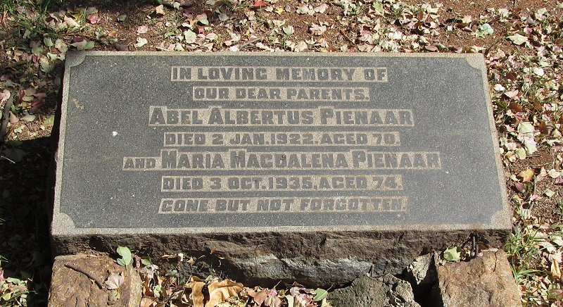 PIENAAR Abel Albertus -1922 &amp; Maria Magdalena -1935