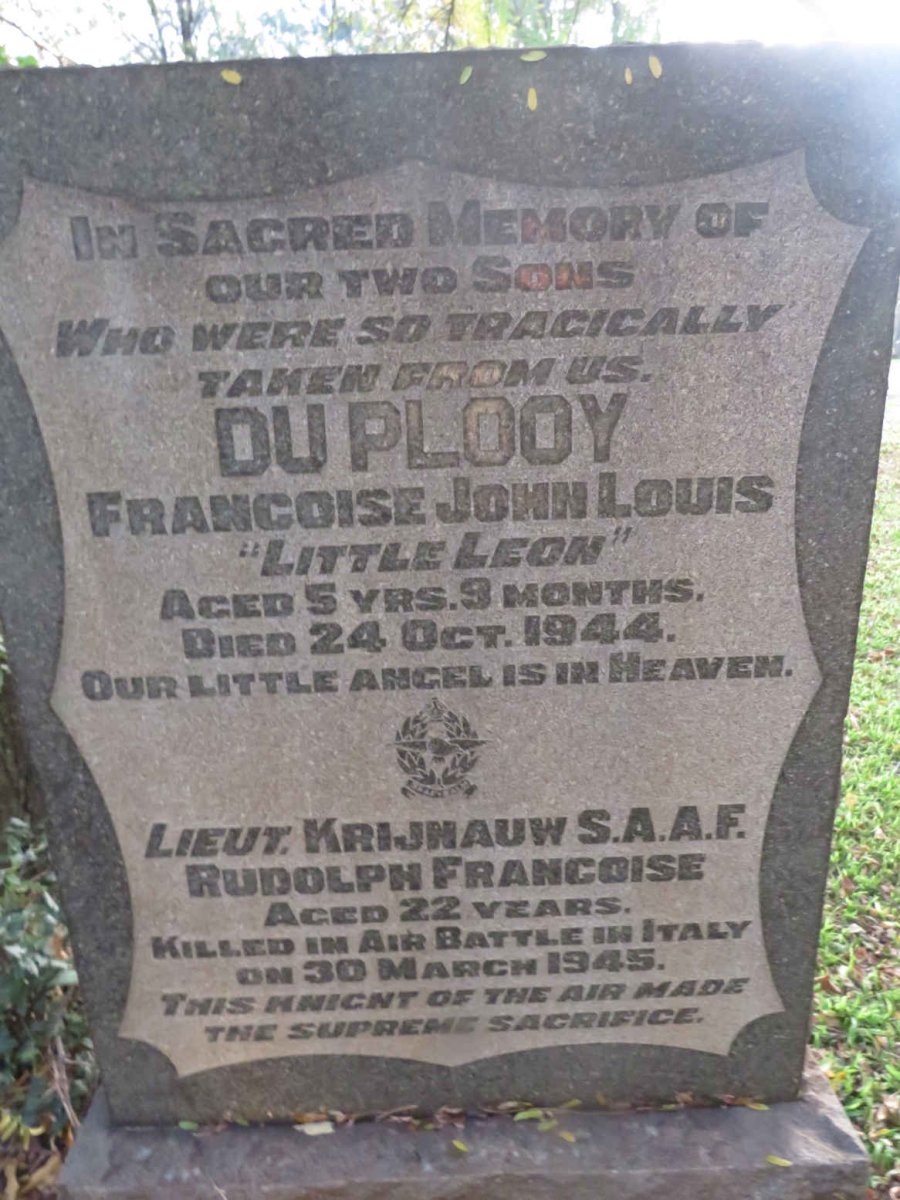 PLOOY Francoise John Louis, du -1944 :: DU PLOOY Krijnauw Rudolph Francoise -1945