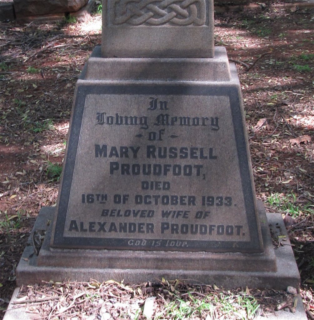 PROUDFOOT Mary Russel -1933