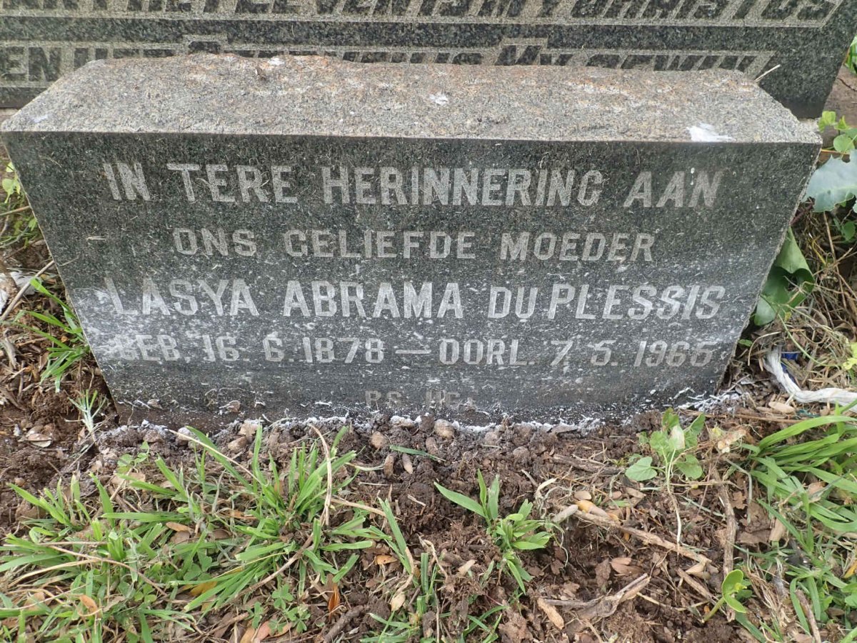 PLESSIS Lasya Abrama, du 1878-1965