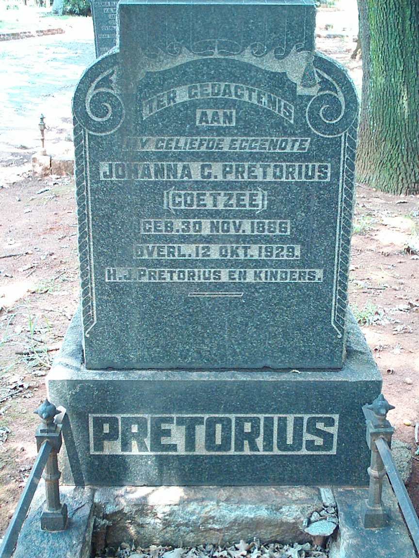 PRETORIUS Johanna C. nee COETZEE 1886-1929