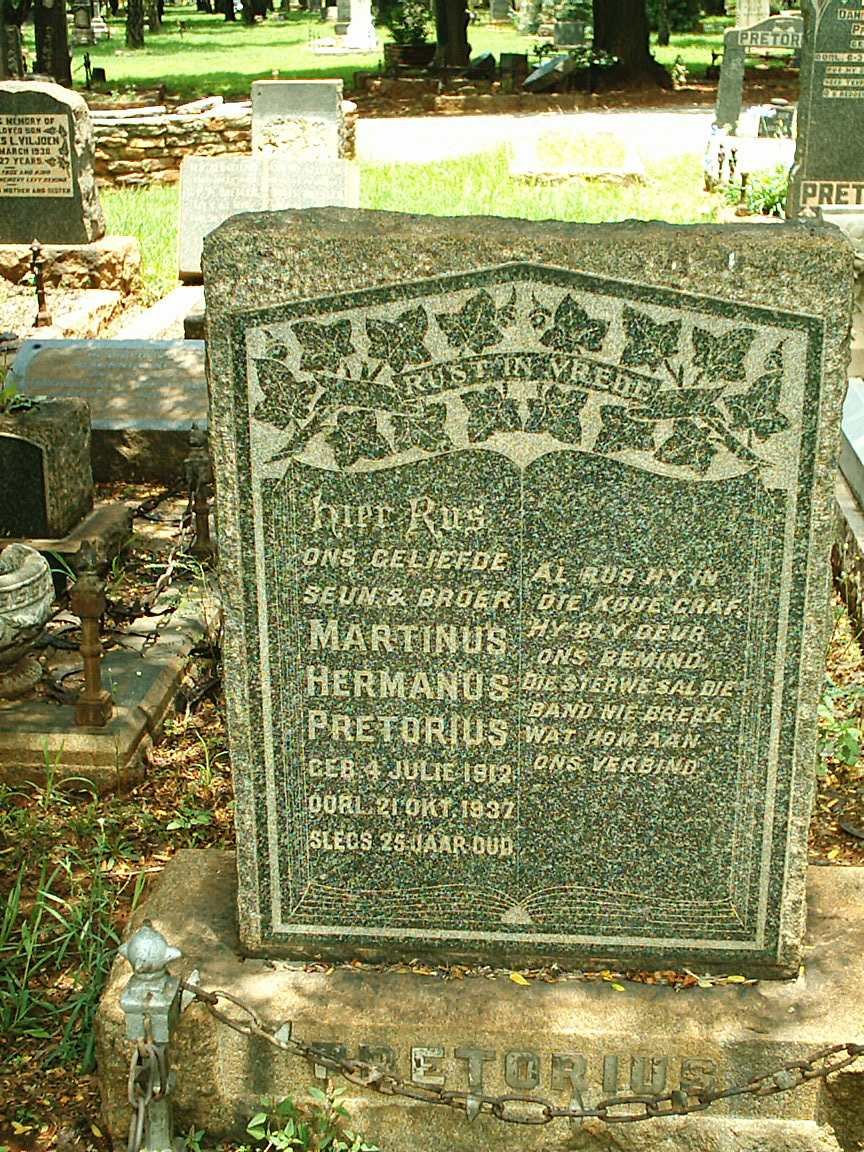 PRETORIUS Martinus Hermanus 1912-1932
