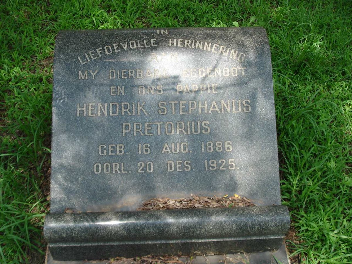 PRETORIUS Hendrik Stephanus 1886-1925