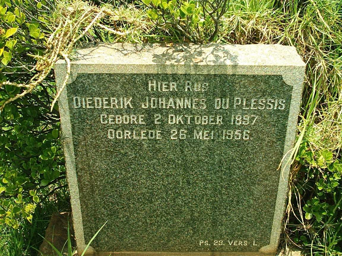 PLESSIS Diederik Johannes, du 1897-1956