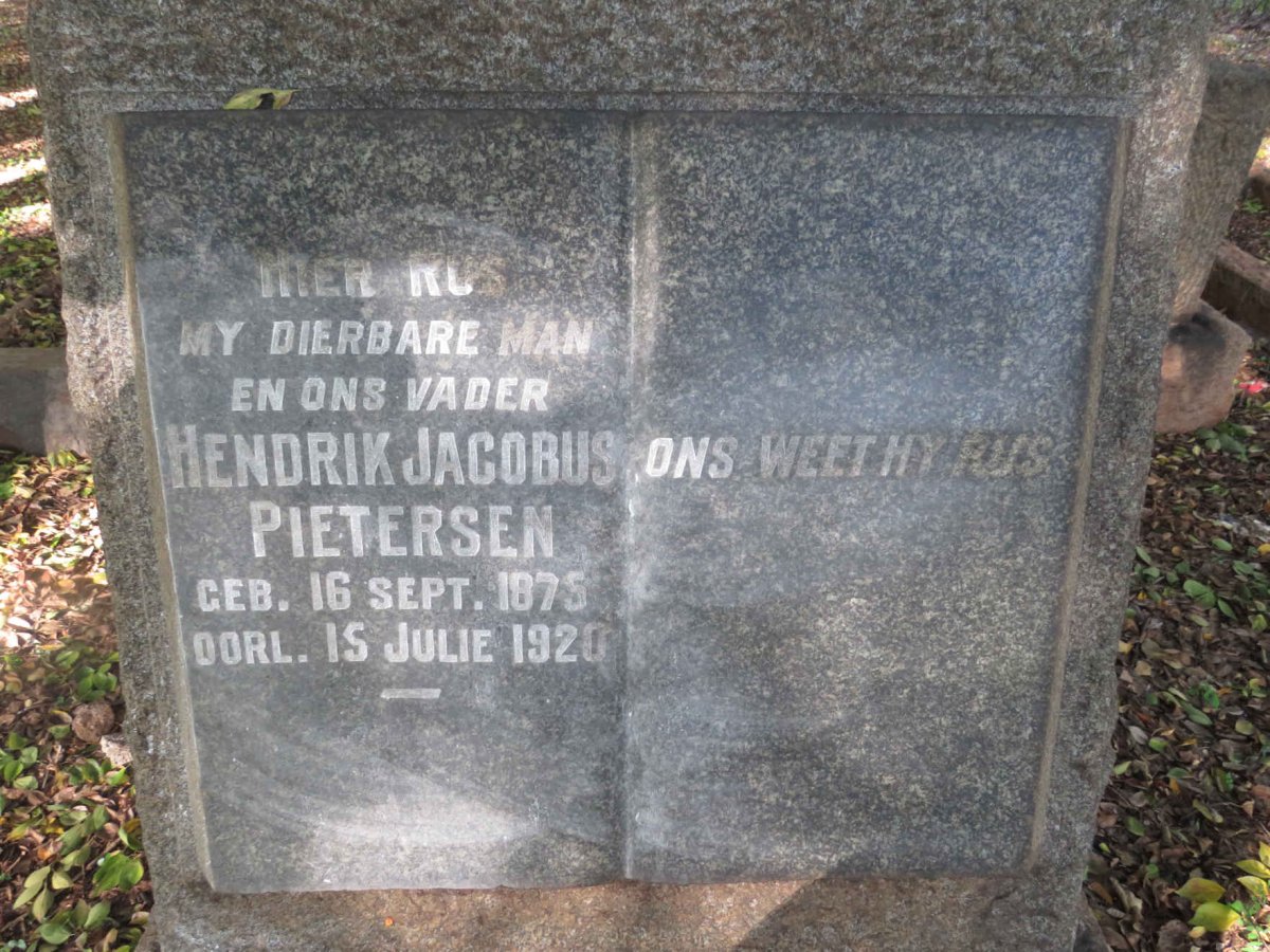 PIETERSEN Hendrik Jacobus 1875-1920