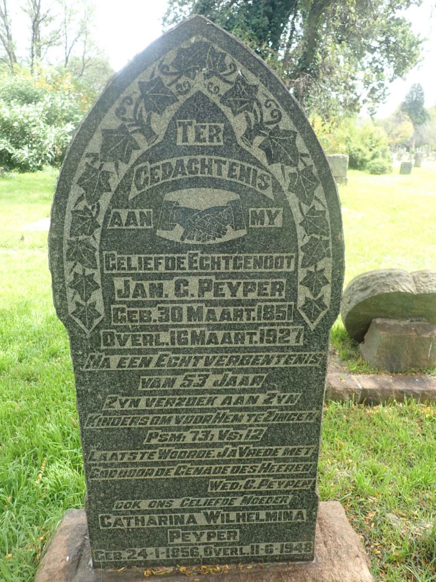 PEYPER Jan G. 1851-1927 &amp; Catharina Wilhelmina 1856-1948
