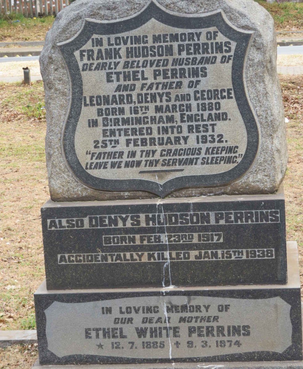 PERRINS Frank Hudson 1880-1932 &amp; Ethel White 1885-1974 :: PERRINS Denys Hudson 1917-1938