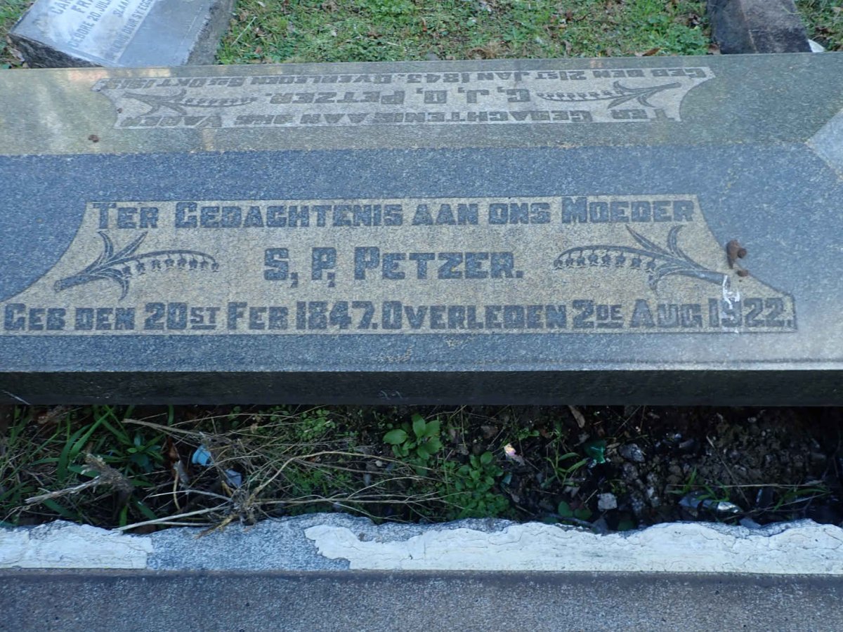 PETZER C.J.D. 1843-1915 :: PETZER S.P. 1847-1922