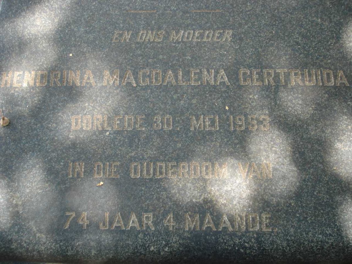 PRETORIUS Hendrina Magdalena Gertruida -1953