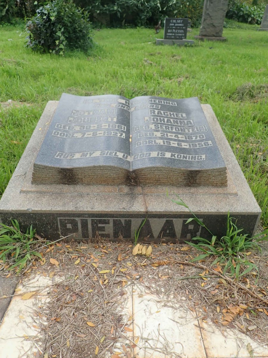 PIENAAR Jotham Joubert 1861-1927 &amp; Rachel Johanna SERFONTEIN 1870-1956