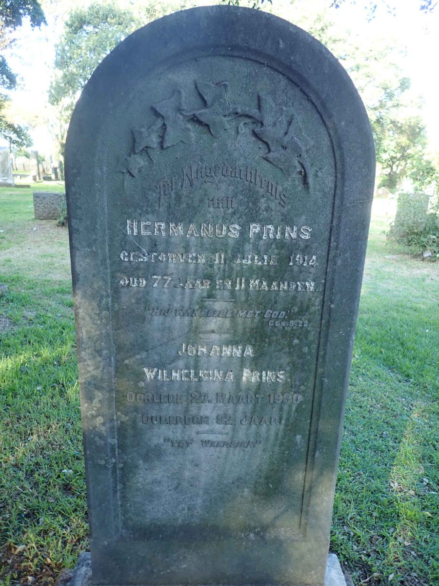 PRINS Hermanus -1914 &amp; Johanna Wilhelmina -1930