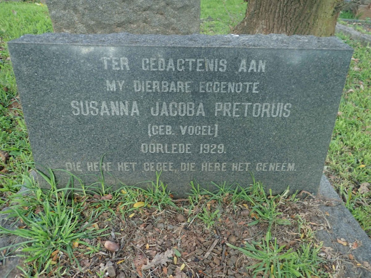 PRETORIUS Susanna Jacoba nee VOGEL -1929