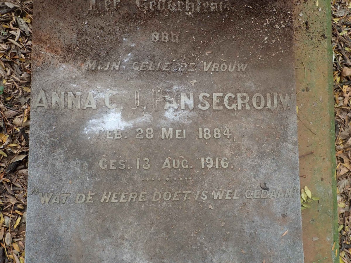 PANSEGROUW Anna C.J. 1884-1916