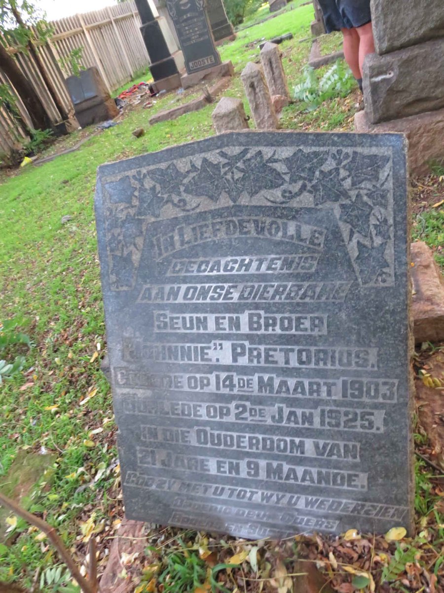 PRETORIUS Johnnie 1903-1925