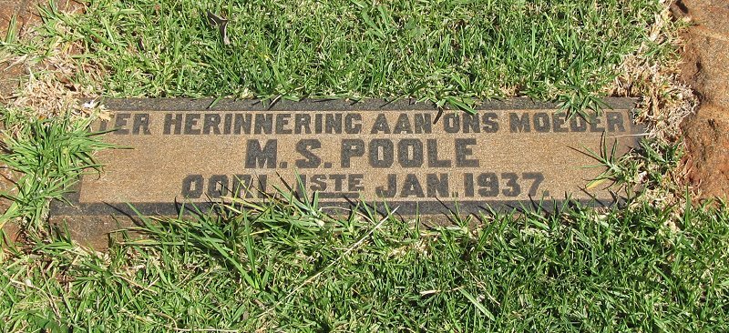 POOLE M.S. -1937