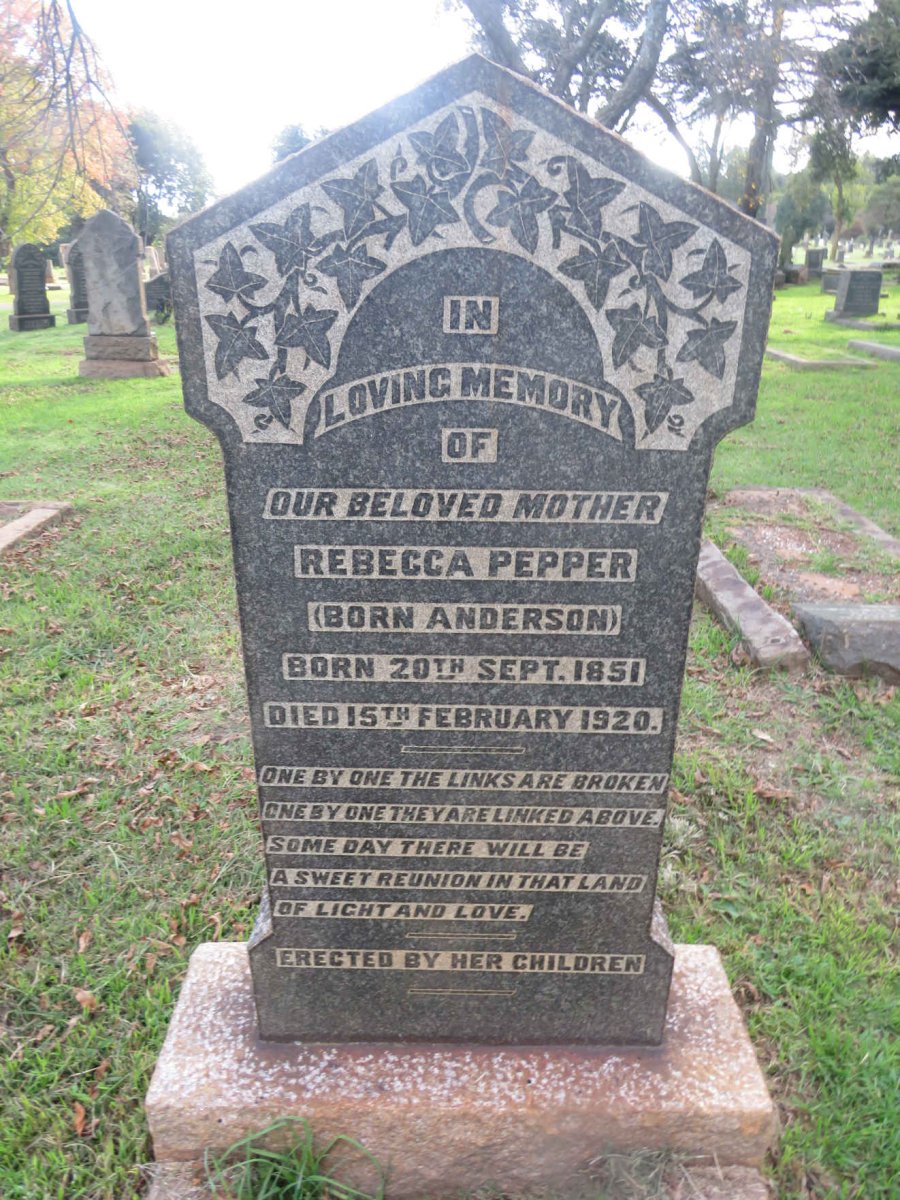 PEPPER Rebecca nee ANDERSON 1851-1920