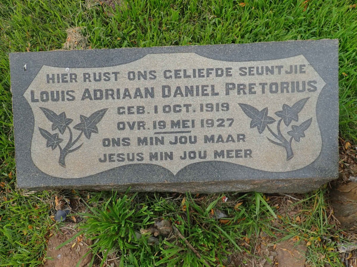 PRETORIUS Louis Adriaan Daniel 1919-1927