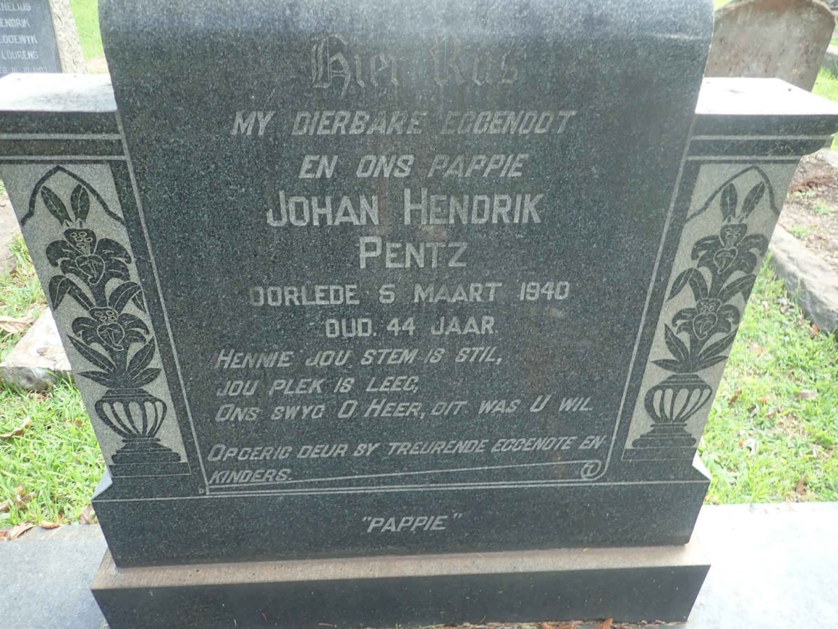 PENTZ Johan Hendrik -1940