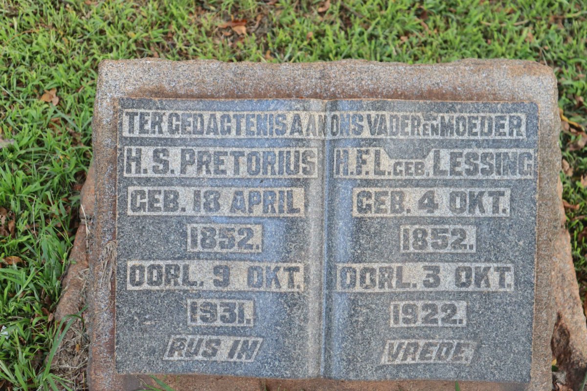 PRETORIUS H.S. 1852-1931 &amp; H.F.L. LESSING 1852-1922