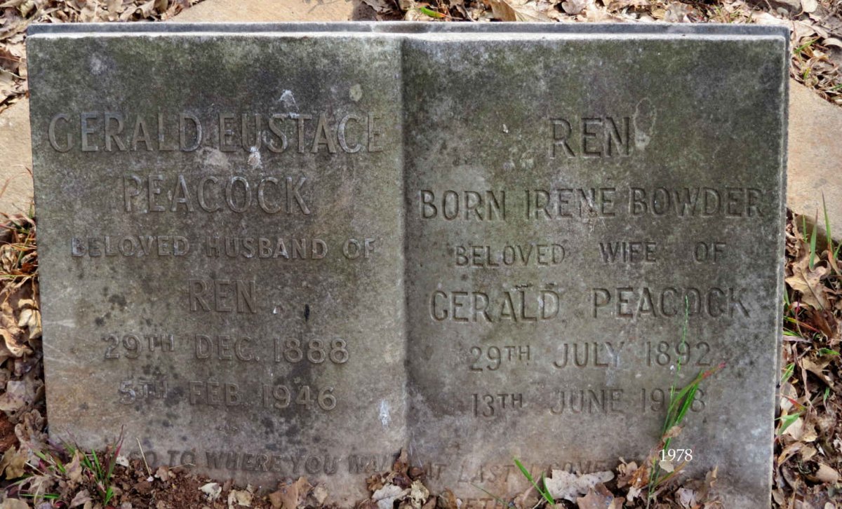 PEACOCK Gerald Eustace 1888-1946 &amp; Irene BOWDER 1892-1978
