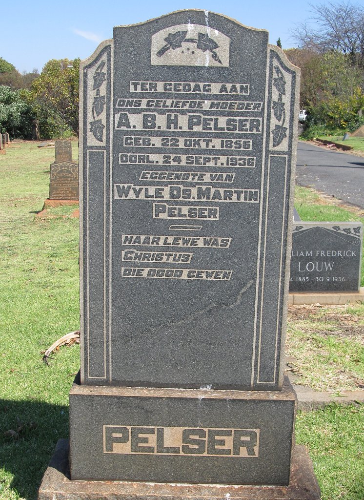 PELSER A.B.H. 1856-1936