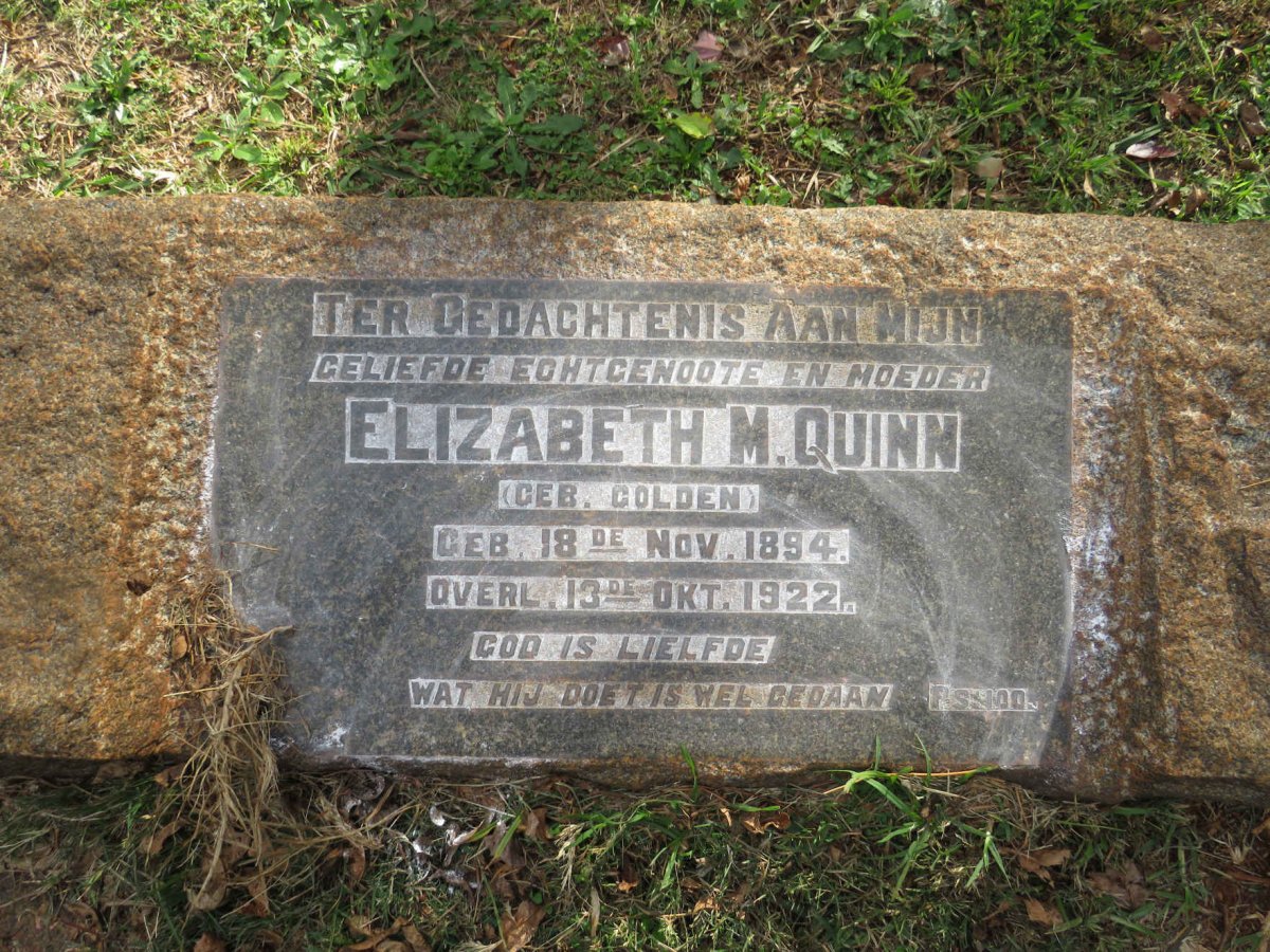QUINN Elizabeth M. nee GOLDEN 1894-1922
