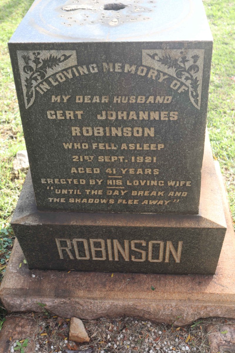 ROBINSON Gert Johannes -1921