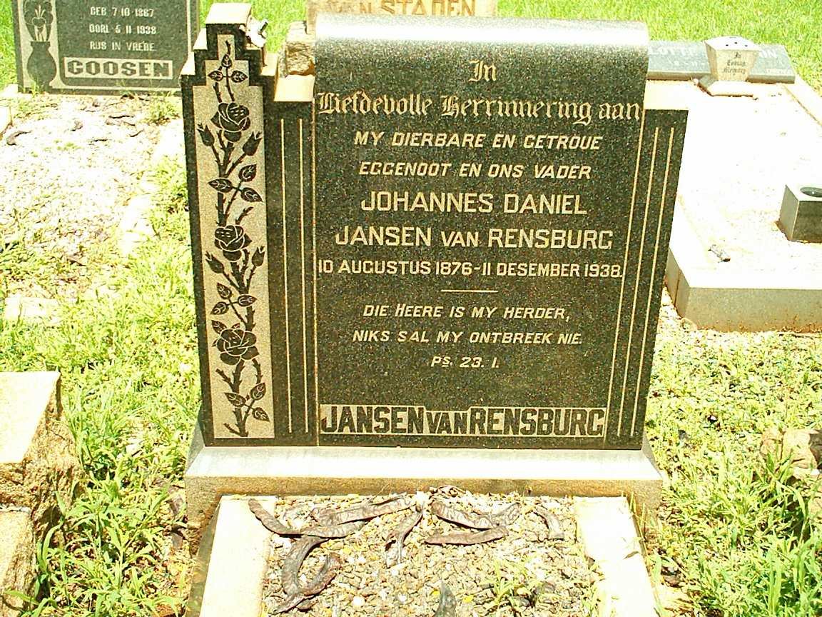 RENSBURG Johannes Daniel, Jansen van 1876-1938