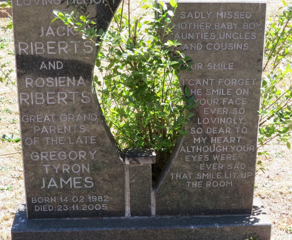 RIBERTS Jack &amp; Rosiena :: JAMES Gregory Tyron 1982-2005