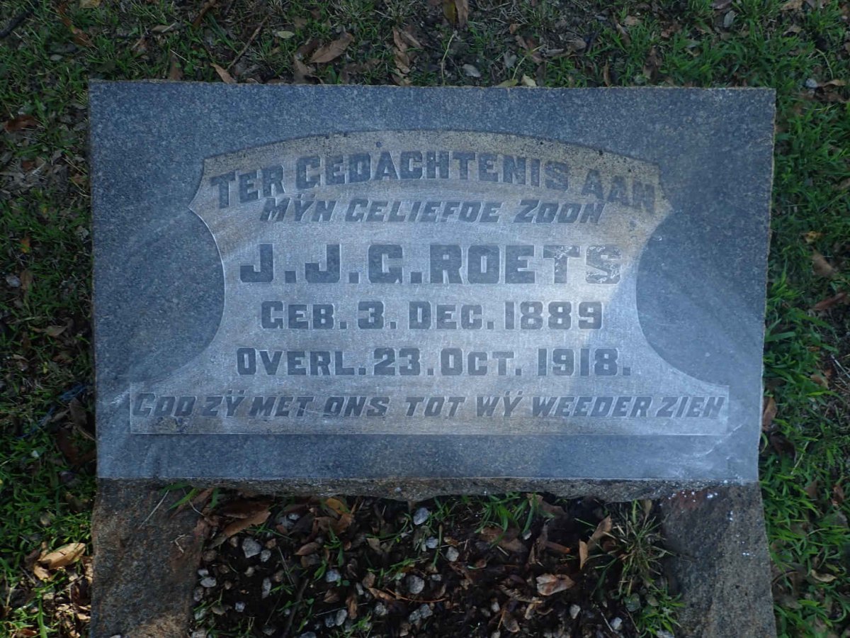 ROETS J.J.G. 1889-1918
