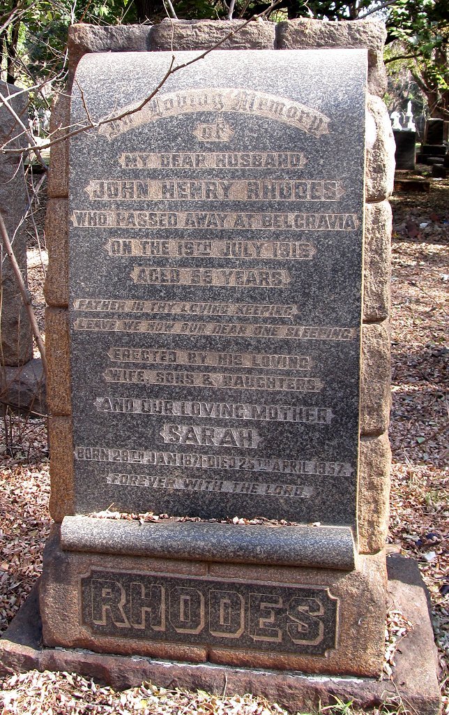 RHODES John Henry 1915 &amp; Sarah 1871-1957