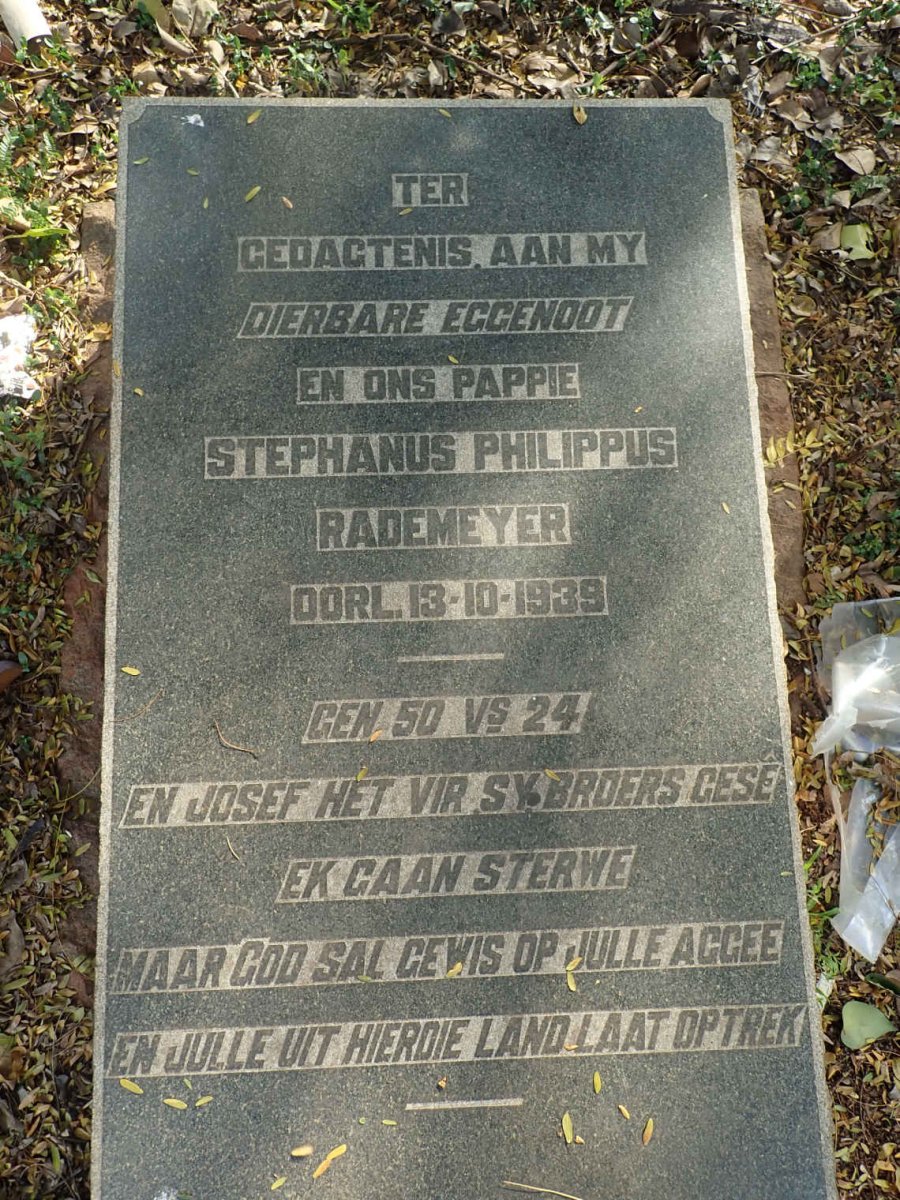RADEMEYER Stephanus Philippus -1939