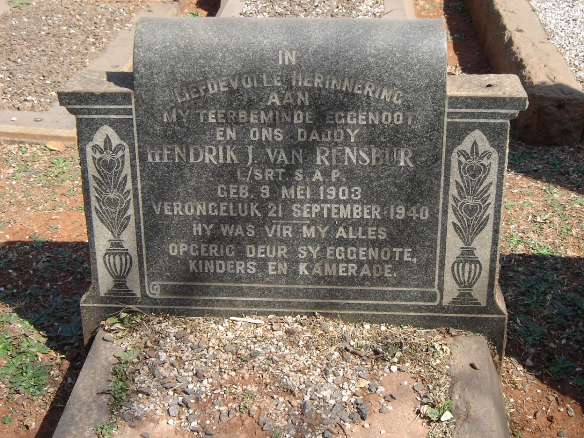 RENSBURG Hendrik J., van 1903-1940